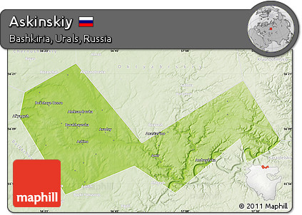 Physical Map of Askinskiy, lighten
