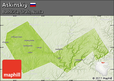 Physical Map of Askinskiy, lighten