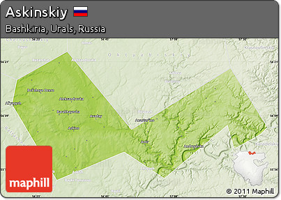 Physical Map of Askinskiy, lighten