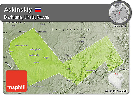 Physical Map of Askinskiy, semi-desaturated