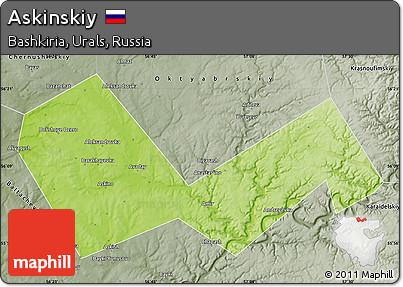 Physical Map of Askinskiy, semi-desaturated