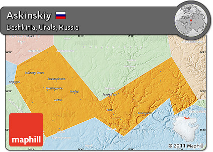 Political Map of Askinskiy, lighten