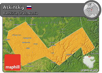 Political Map of Askinskiy, satellite outside