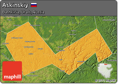 Political Map of Askinskiy, satellite outside