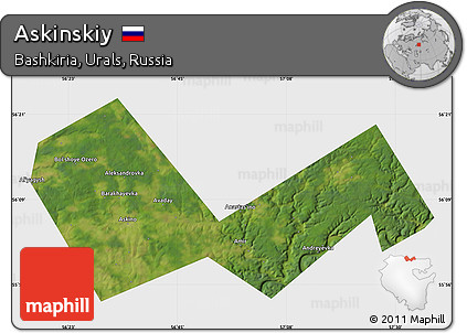 Satellite Map of Askinskiy, single color outside