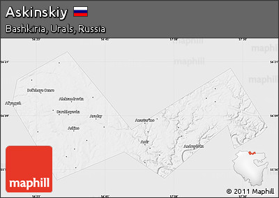 Silver Style Map of Askinskiy, single color outside