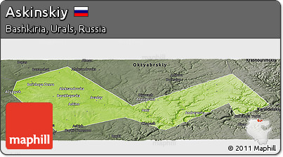 Physical Panoramic Map of Askinskiy, darken, semi-desaturated