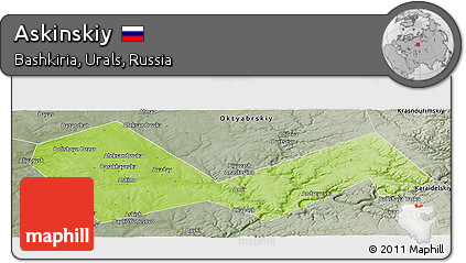 Physical Panoramic Map of Askinskiy, semi-desaturated