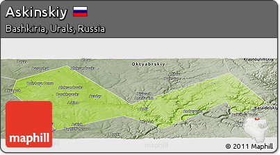 Physical Panoramic Map of Askinskiy, semi-desaturated