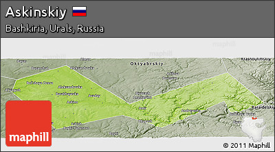 Physical Panoramic Map of Askinskiy, semi-desaturated