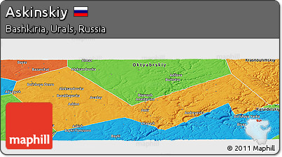 Political Panoramic Map of Askinskiy