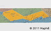 Political Panoramic Map of Askinskiy, semi-desaturated