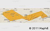 Political Panoramic Map of Askinskiy, shaded relief outside