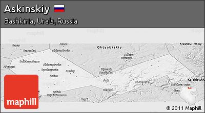 Silver Style Panoramic Map of Askinskiy