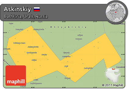 Savanna Style Simple Map of Askinskiy
