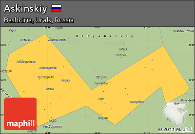Savanna Style Simple Map of Askinskiy