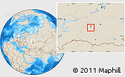 Shaded Relief Location Map of Belebey