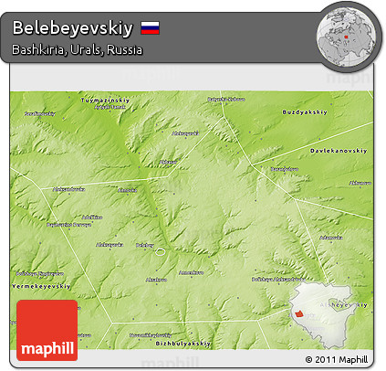 Physical 3D Map of Belebeyevskiy