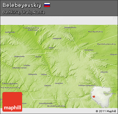 Physical 3D Map of Belebeyevskiy