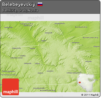 Physical 3D Map of Belebeyevskiy
