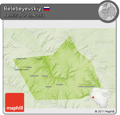 Physical 3D Map of Belebeyevskiy, lighten