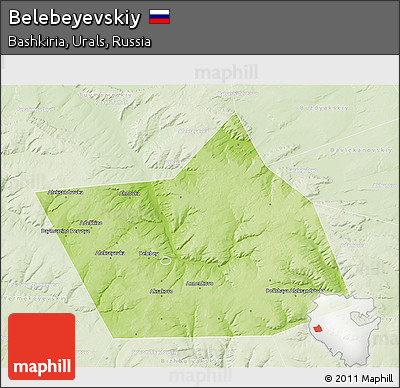 Physical 3D Map of Belebeyevskiy, lighten