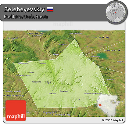 Physical 3D Map of Belebeyevskiy, satellite outside