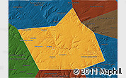 Political 3D Map of Belebeyevskiy, darken