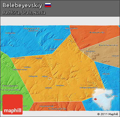 Political 3D Map of Belebeyevskiy