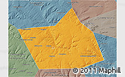 Political 3D Map of Belebeyevskiy, semi-desaturated