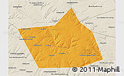 Political 3D Map of Belebeyevskiy, shaded relief outside