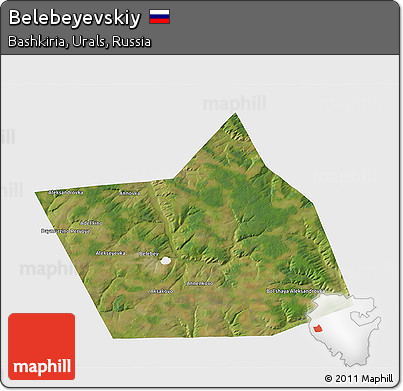 Satellite 3D Map of Belebeyevskiy, single color outside