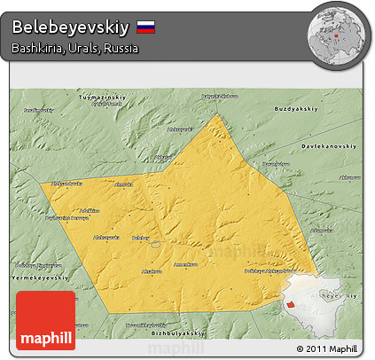 Savanna Style 3D Map of Belebeyevskiy