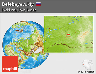 Physical Location Map of Belebeyevskiy