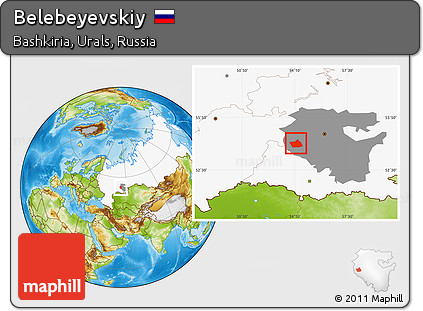 Physical Location Map of Belebeyevskiy, highlighted country, highlighted parent region