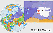Political Location Map of Belebeyevskiy, highlighted parent region