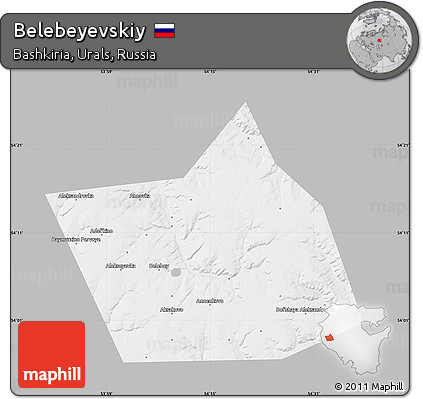 Gray Map of Belebeyevskiy, single color outside