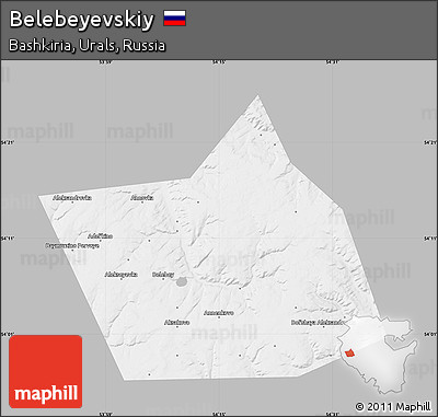 Gray Map of Belebeyevskiy, single color outside