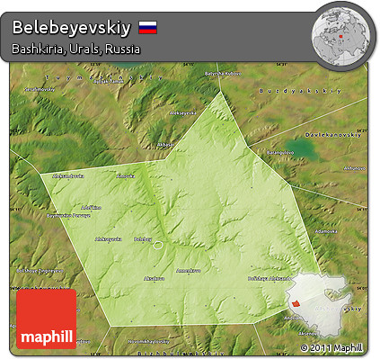 Physical Map of Belebeyevskiy, satellite outside