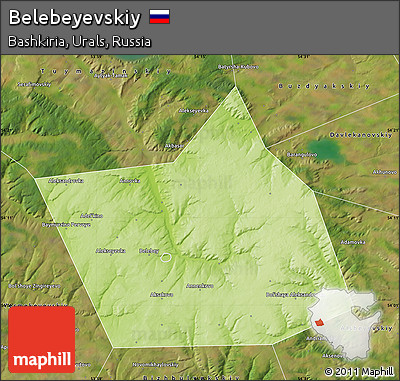 Physical Map of Belebeyevskiy, satellite outside
