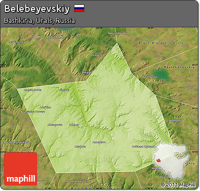Physical Map of Belebeyevskiy, satellite outside