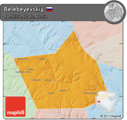 Political Map of Belebeyevskiy, lighten