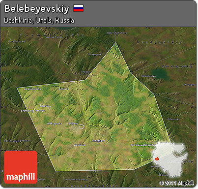 Satellite Map of Belebeyevskiy, darken