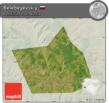 Satellite Map of Belebeyevskiy, lighten