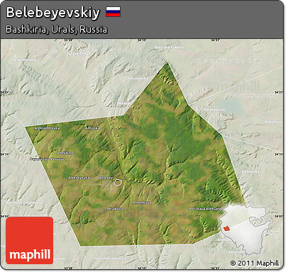 Satellite Map of Belebeyevskiy, lighten