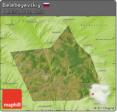 Satellite Map of Belebeyevskiy, physical outside
