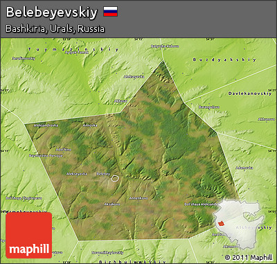 Satellite Map of Belebeyevskiy, physical outside