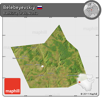 Satellite Map of Belebeyevskiy, single color outside