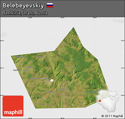 Satellite Map of Belebeyevskiy, single color outside