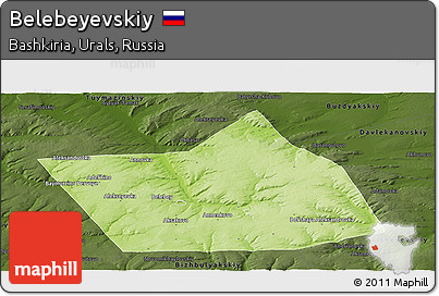Physical Panoramic Map of Belebeyevskiy, darken